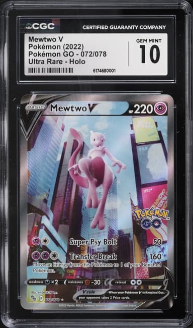 Pokemon Sword & Shield GO Full Art Mewtwo V #72
