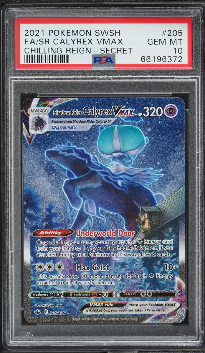 Pokemon SWSH Chilling Reign Shadow Rider Calyrex VMAX #205