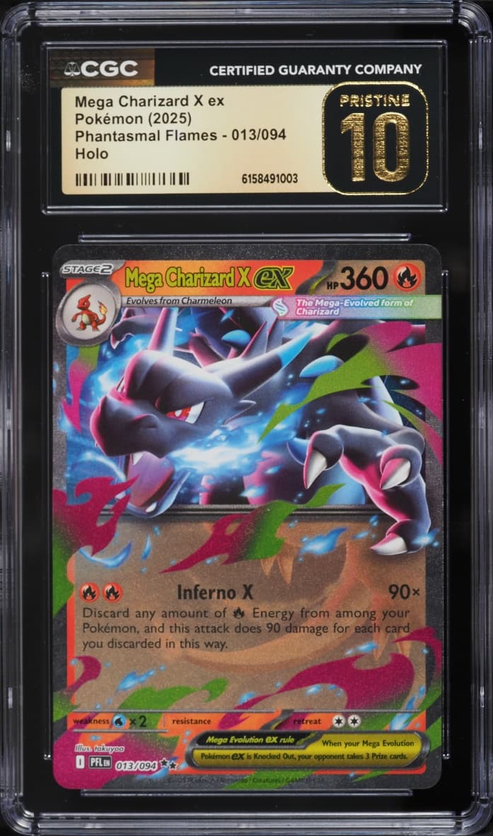 Pokemon Mega Evolution Phantasmal Flames Holo Mega Charizard X Ex #13