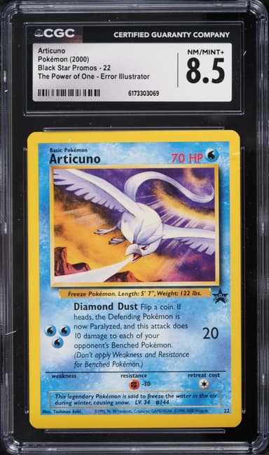 Pokemon Black Star Promo The Power Of One Error Articuno #22