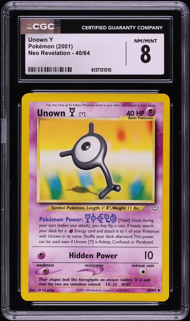 Pokemon Neo Revelation Unown Y #40