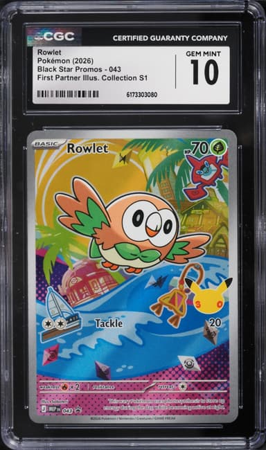 Pokemon Mega Promo Evolution First Partner Illustration S1 Full Art Rowlet #43