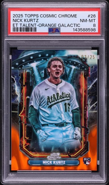 Topps Chrome Cosmic Extraterrestrial Talent Orange Galactic Nick Kurtz RC /25 #ET-26