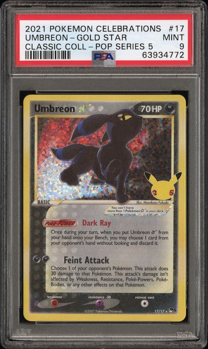 2021 #17 Umbreon-Gold Star PSA 9
