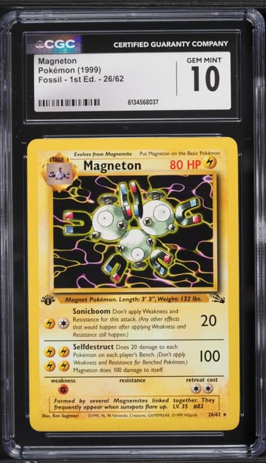 Pokemon Fossil 1st Edition Magneton #26