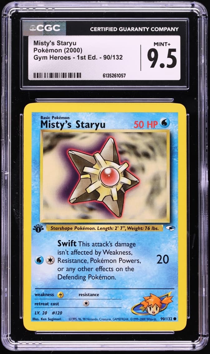 Pokemon Gym Heroes 1st Edition Misty's Staryu #90