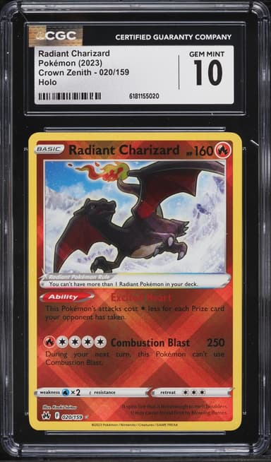 Pokemon Sword & Shield Crown Zenith Holo Radiant Charizard #20