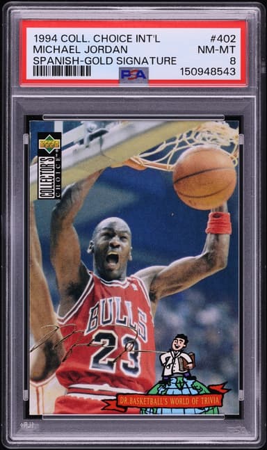 Collector's Choice International Spanish Gold Signature Michael Jordan #402