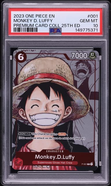 One Piece Promo Premium Coll. 25th Anniversary  Alt Art Monkey D. Luffy #P-001