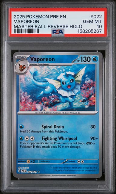 Vaporeon Master Ball Reverse Holo