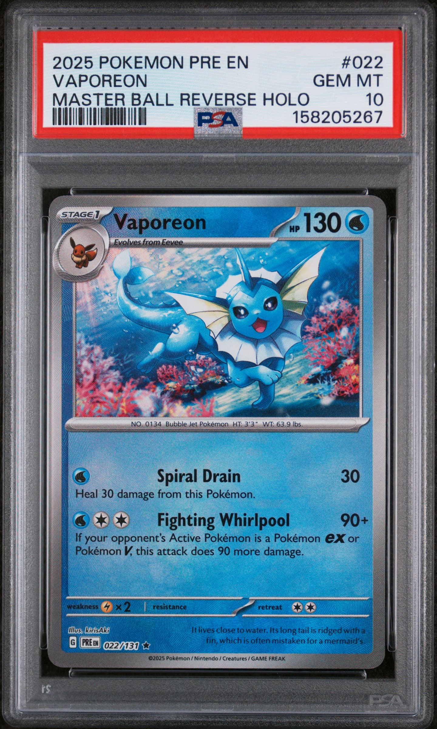 Vaporeon Master Ball Reverse Holo