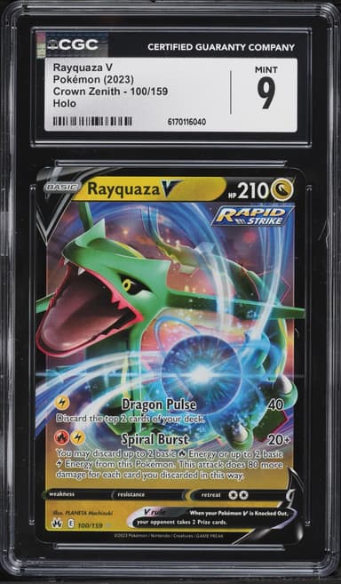 Pokemon Sword & Shield Crown Zenith Holo Rayquaza V #100