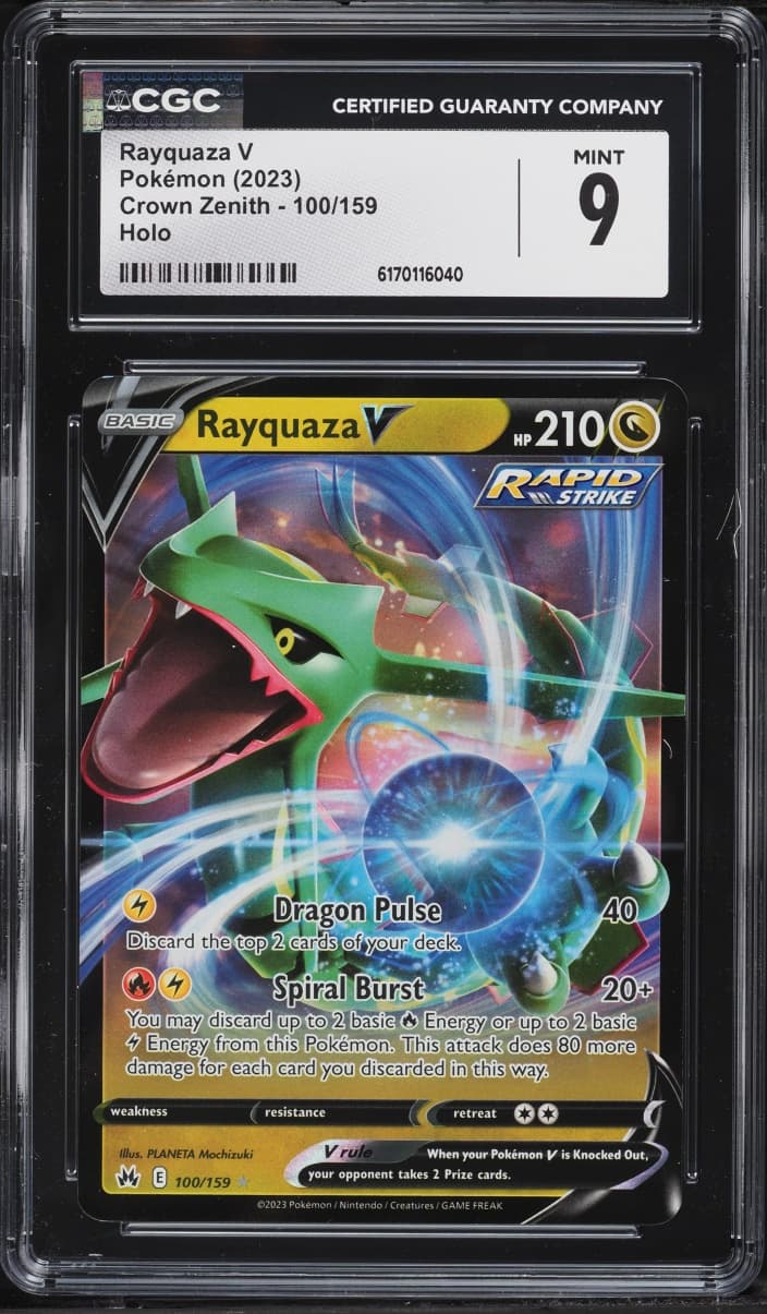 Pokemon Sword & Shield Crown Zenith Holo Rayquaza V #100