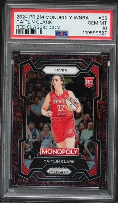 Panini Prizm Monopoly WNBA Red Classic Icon Caitlin Clark ROOKIE #65