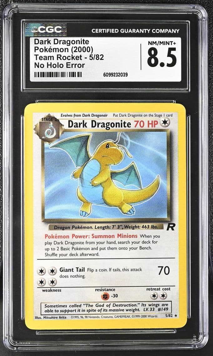 2000 #5 Dark Dragonite CGC 8.5 T