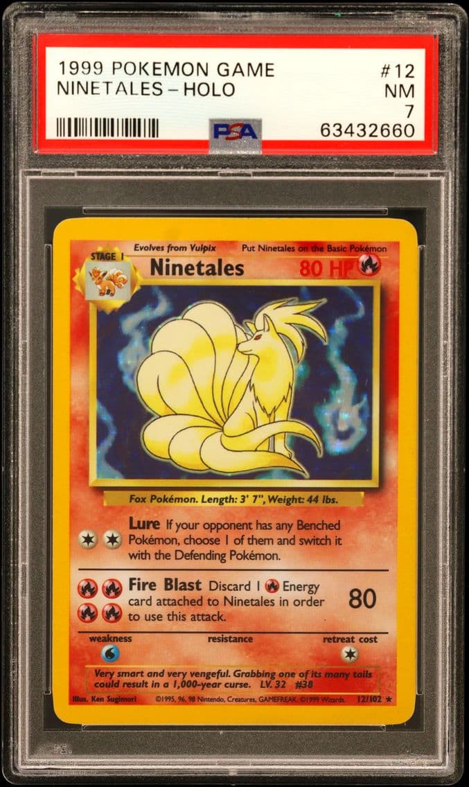 1999 #12 Ninetales-Holo PSA 7 Ga