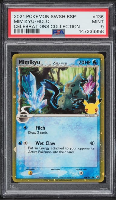 Pokemon Sword & Shield Promo Celebrations Collection Holo Mimikyu #136