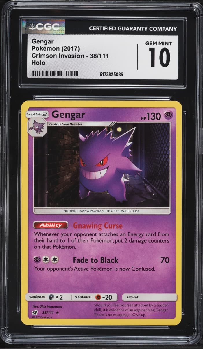 Pokemon Sun & Moon Crimson Invasion Holo Gengar #38