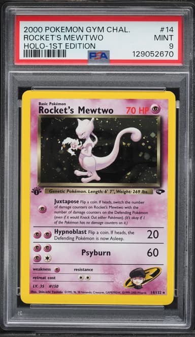 Gym Challenge 1st Edition Holo Rocket's Mewtwo MINT