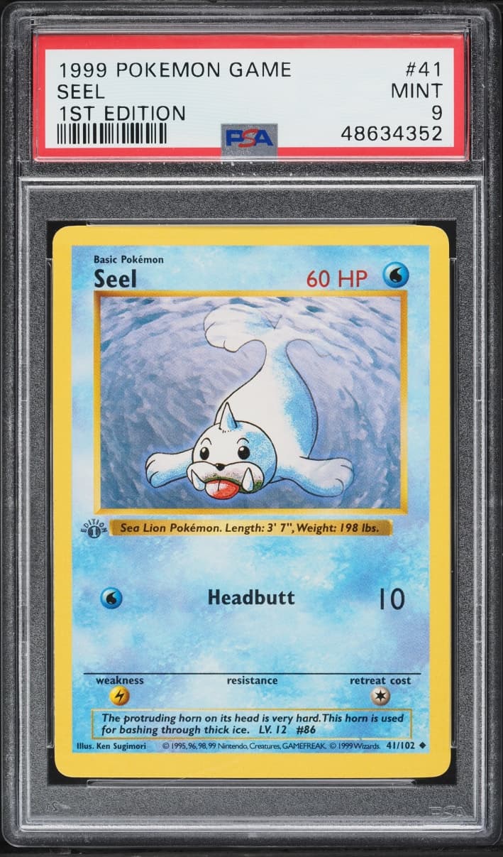 Pokemon Base Set Shadowless 1st Edition Seel #41