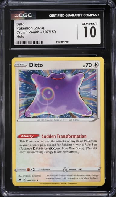 Pokemon Sword & Shield Crown Zenith Holo Ditto #107