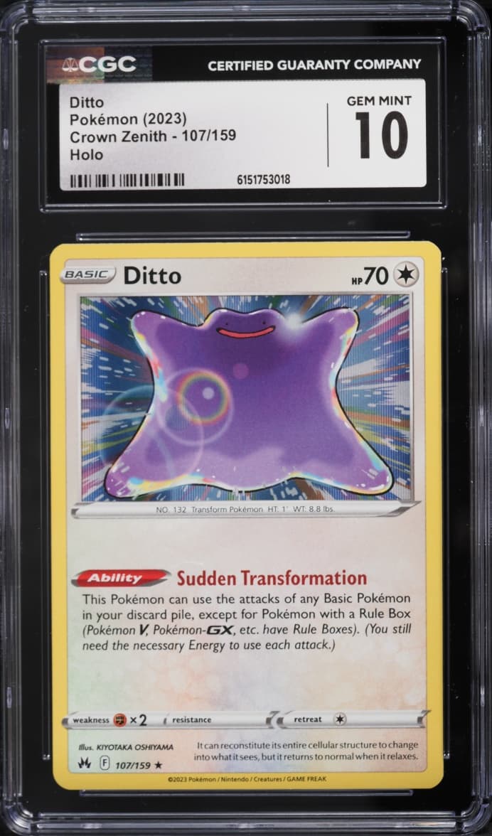 Pokemon Sword & Shield Crown Zenith Holo Ditto #107