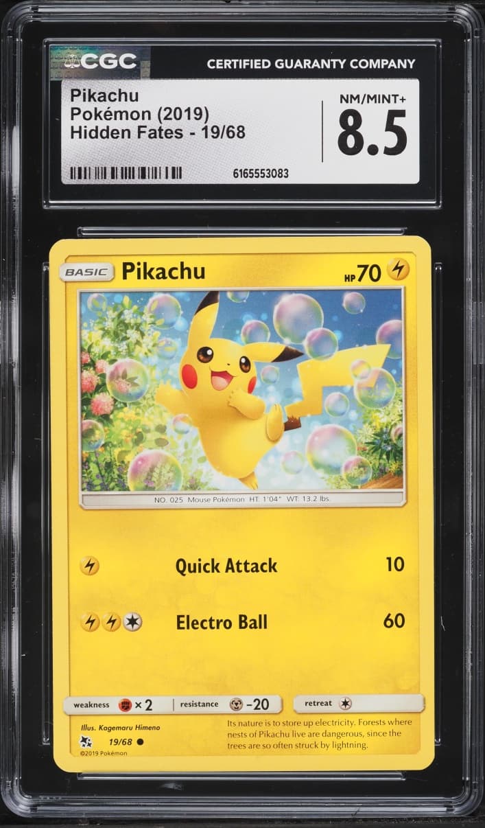 Pokemon Sun & Moon Hidden Fates Pikachu #19