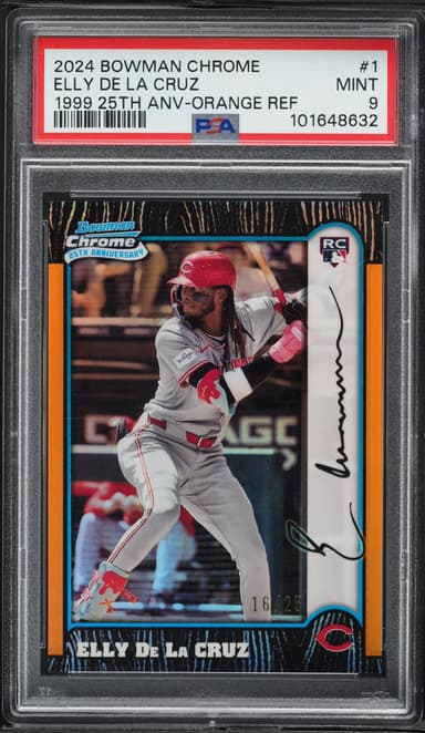 Bowman Chrome '99 25th Anniversary Orange Refractor Elly De La Cruz ROOKIE /25 #1