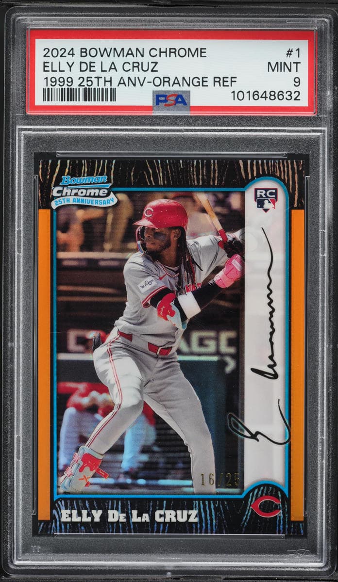 Bowman Chrome '99 25th Anniversary Orange Refractor Elly De La Cruz ROOKIE /25 #1
