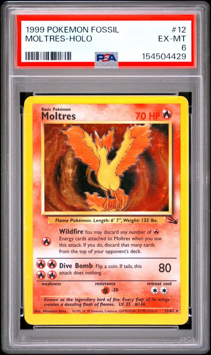 1999 #12 Moltres-Holo PSA 6 Foss