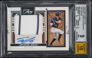 Panini Three And Two Holo Silver Spencer Jones ROOKIE PATCH AUTO /49 #PJA-SJ