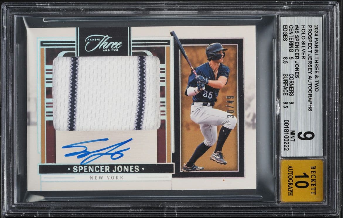Panini Three And Two Holo Silver Spencer Jones ROOKIE PATCH AUTO /49 #PJA-SJ