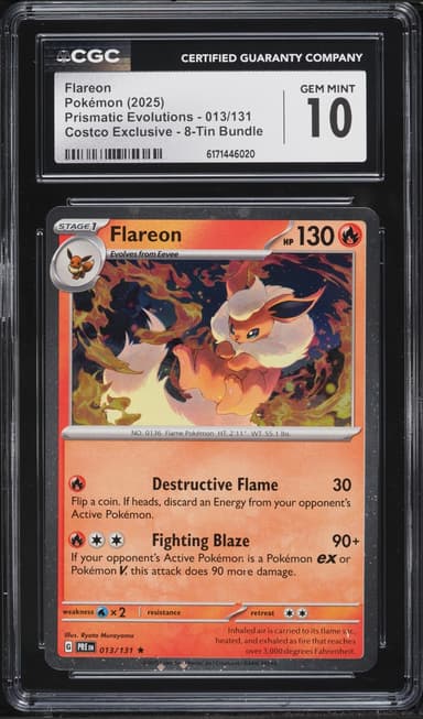 Pokemon SV Prismatic Evolutions Costco Exclusive Holo Flareon #13