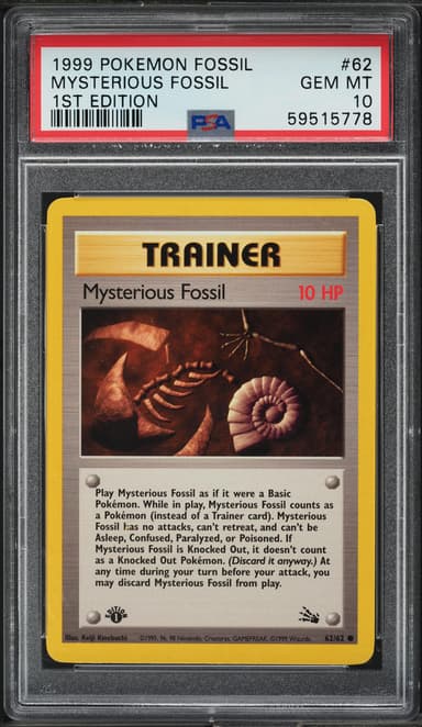 Pokemon Fossil 1st Edition Mysterious Fossil #62