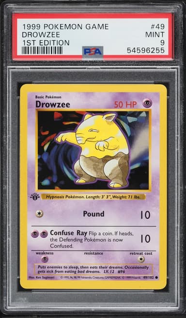 Pokemon Base Set Shadowless 1st Edition Drowzee #49