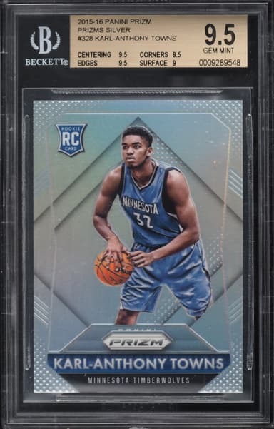 Panini Prizm Silver Karl-Anthony Towns ROOKIE #328