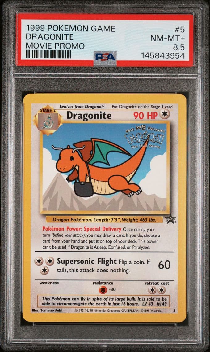 1999 #5 Dragonite PSA 8.5 Game M