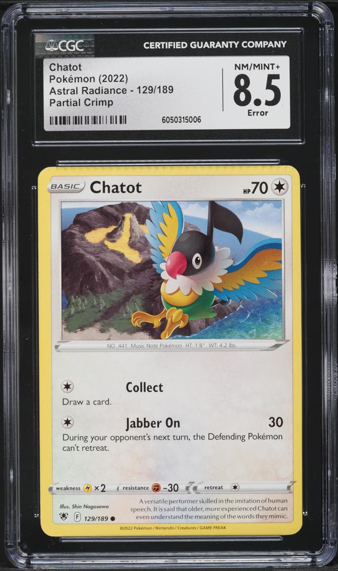 Pokemon SWSH Astral Radiance Partial Crimp Chatot #129