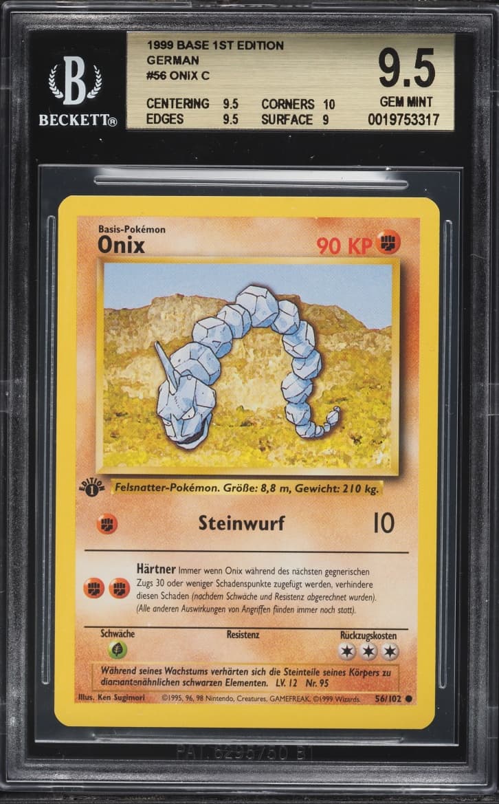 Pokemon German Base Set 1st Edition Onix #56