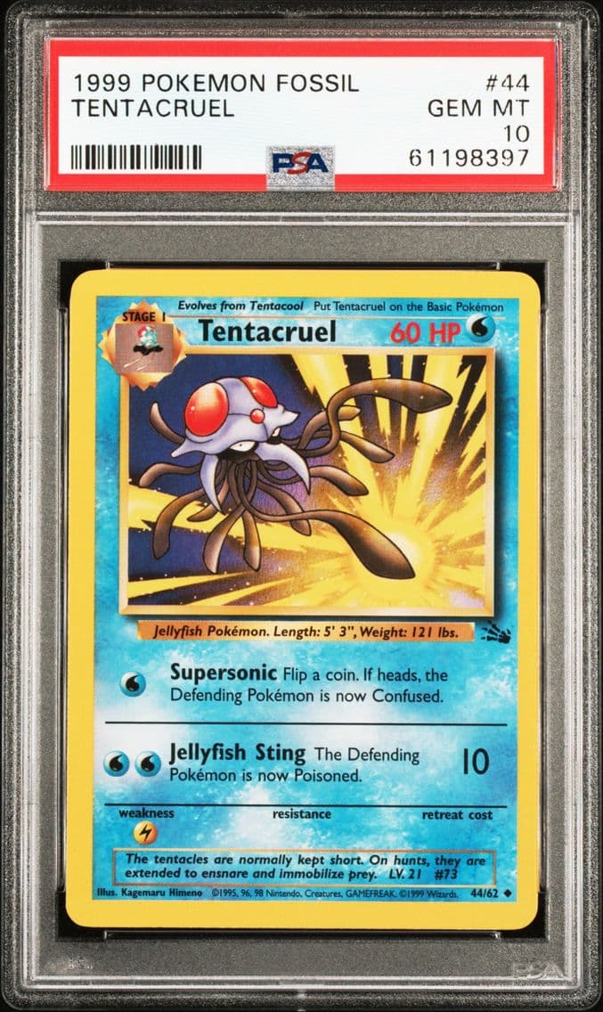 1999 #44 Tentacruel PSA 10 Fossi