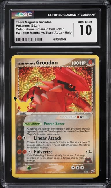 Pokemon Sword & Shield Celebrations Holo Team Magma's Groudon #9