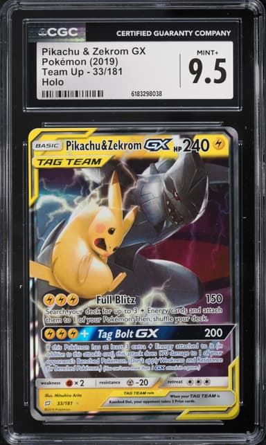 Pokemon Sun & Moon Team Up Holo Pikachu & Zekrom GX #33