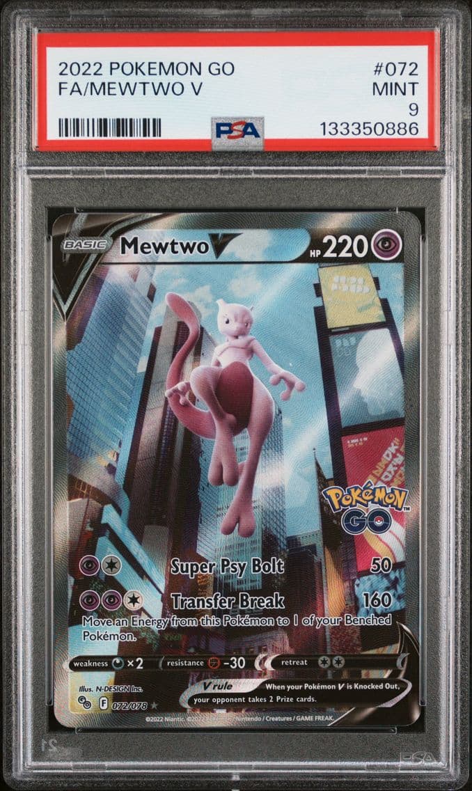 2022 #072 Full Art/Mewtwo V PSA