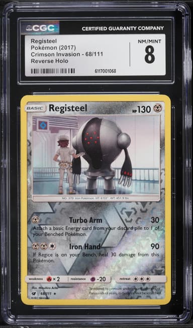 Pokemon Sun & Moon Crimson Invasion Reverse Holo Registeel #68