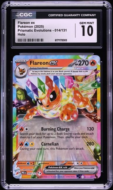 Pokemon Scarlet & Violet Prismatic Evolutions Holo Flareon EX #14
