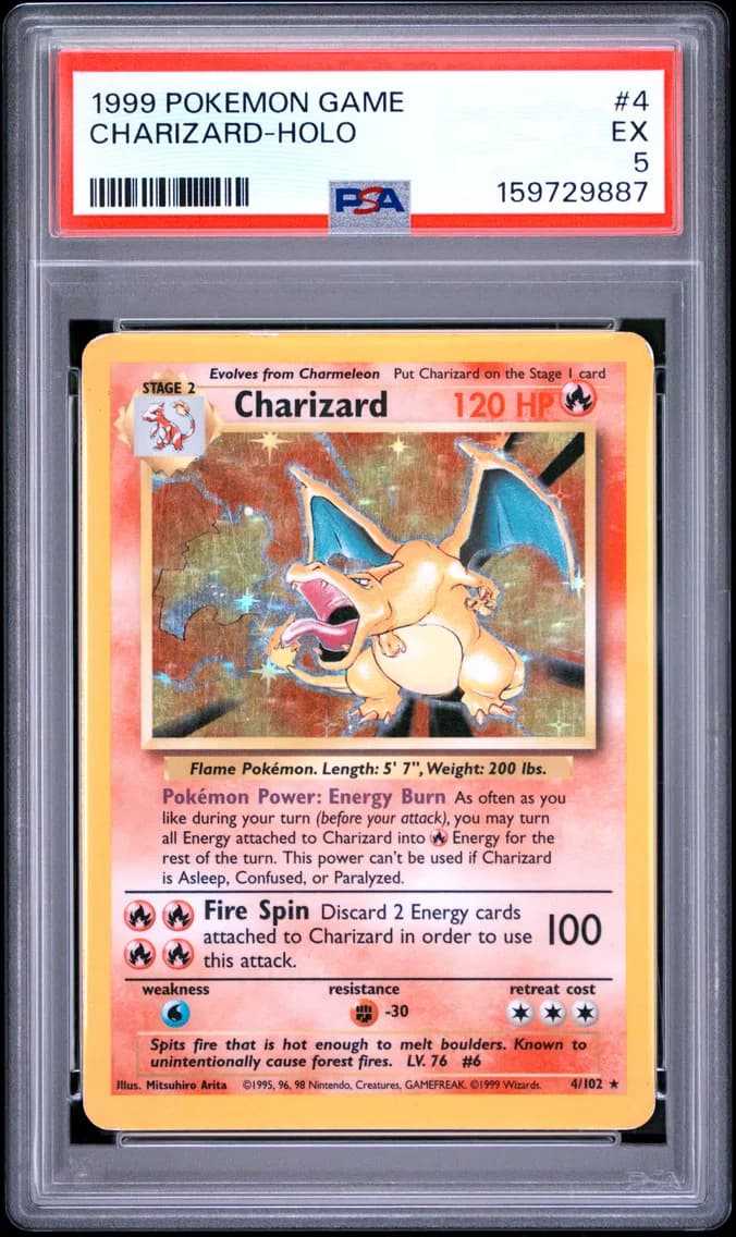 1999 #4 Charizard-Holo PSA 5 Gam