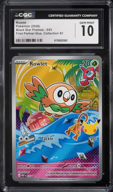 Pokemon Mega Evolution Promo First Partner Illustration S1 Full Art Rowlet #43
