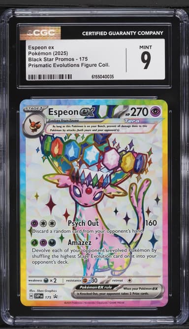 Pokemon Scarlet & Violet Promo Prismatic Evolutions Figure Full Art Espeon ex #175