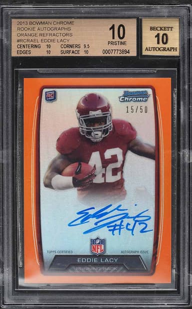 Bowman Chrome Orange Refractor Eddie Lacy ROOKIE AUTO /50 #RCRA-EL