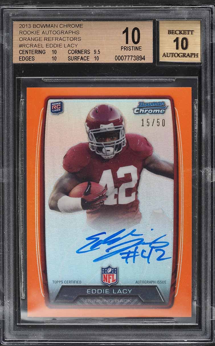 Bowman Chrome Orange Refractor Eddie Lacy ROOKIE AUTO /50 #RCRA-EL